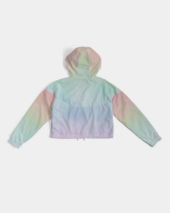 Soft Rainbow Cropped Windbreaker Jacket