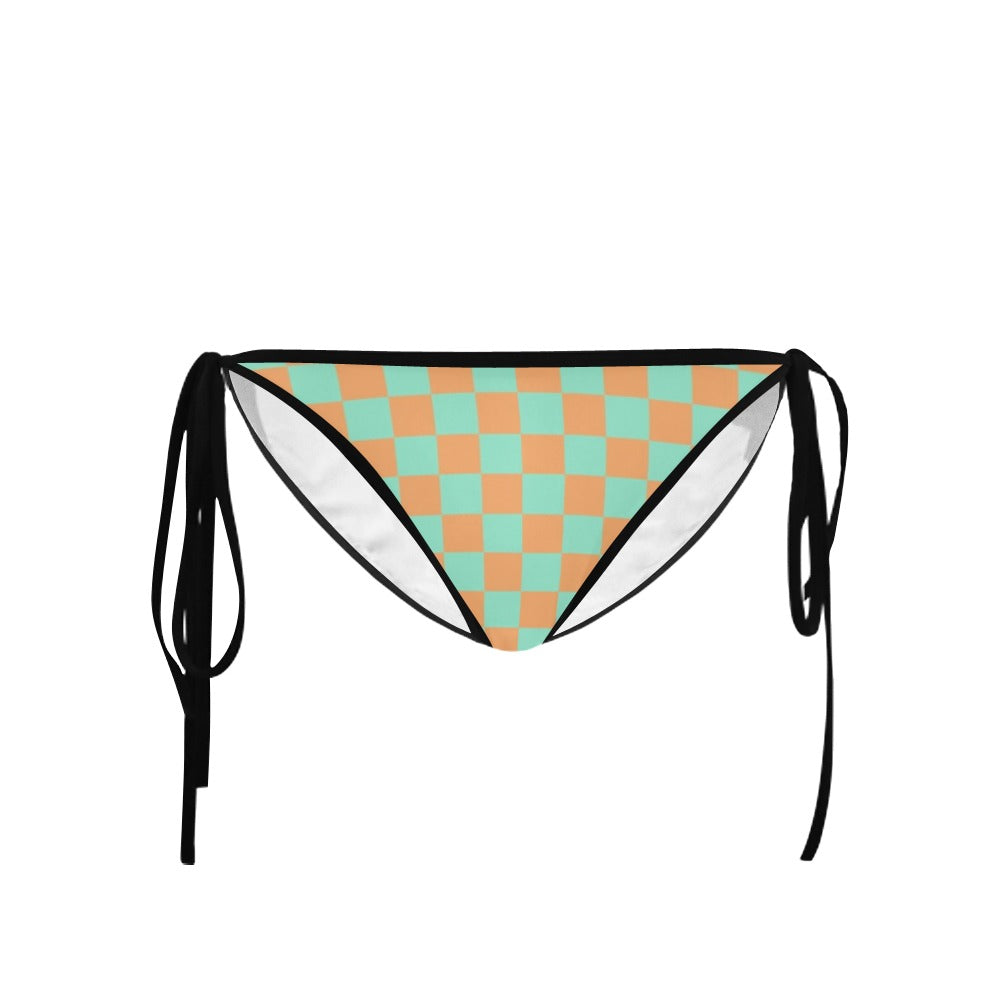 Green & Orange Check Bikini Bottom