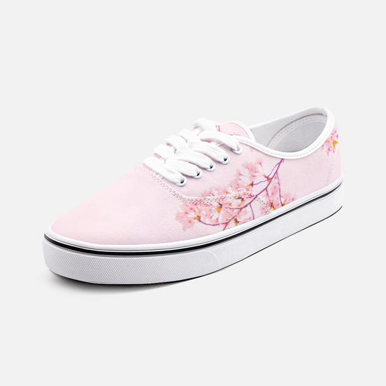Pink Cherry Blossom Low Cut Canvas Shoes