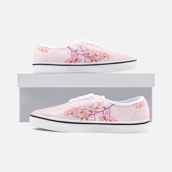 Pink Cherry Blossom Low Cut Canvas Shoes