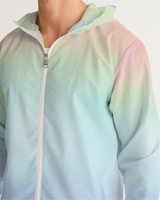 Soft Rainbow Hooded Windbreaker