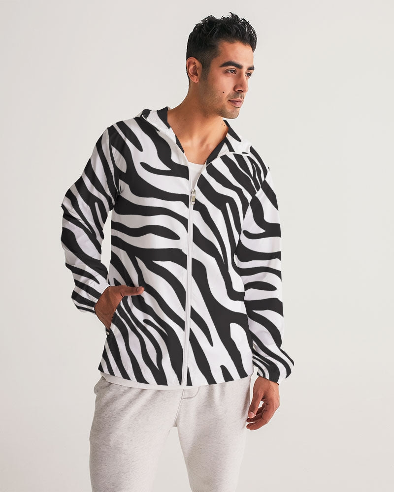 Zebra Print Men's Windbreaker