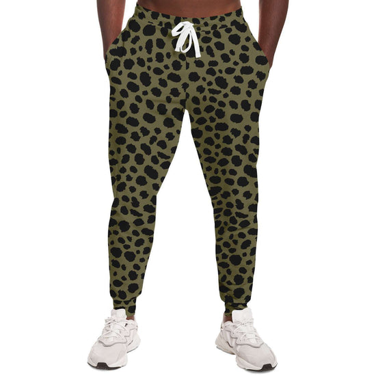 Cheetah Print Unisex Fleece Joggers in Sand