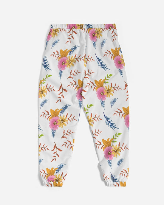 White Summer Floral Lightweight Men's Track Pants