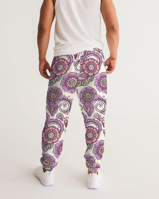 Load image into Gallery viewer, Purple Cream Paisley Men&amp;#39;s Lightweight Track Pants
