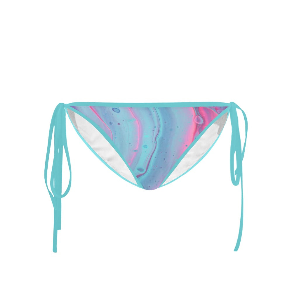 Marshmallow Marbled Blue Bikini Bottom