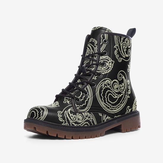 Load image into Gallery viewer, Black &amp;amp; Bone Paisley Lace Up Boots

