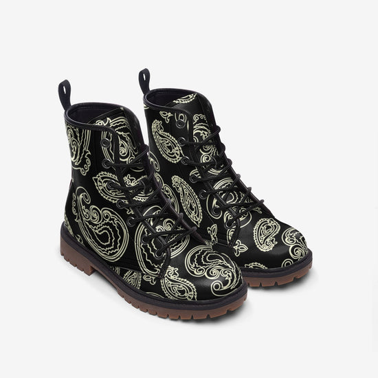 Load image into Gallery viewer, Black &amp;amp; Bone Paisley Lace Up Boots
