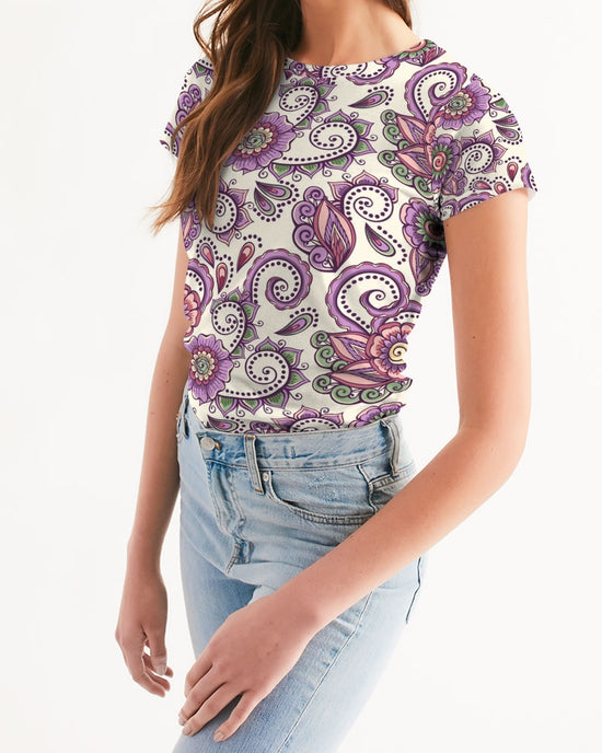 Purple Cream Paisley Women's Tee