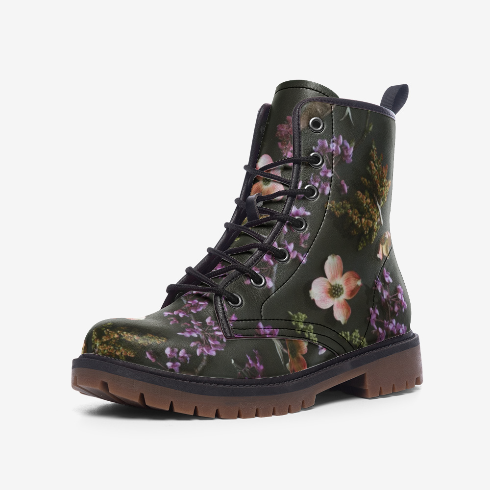 Floral Burst Lace Up Boots