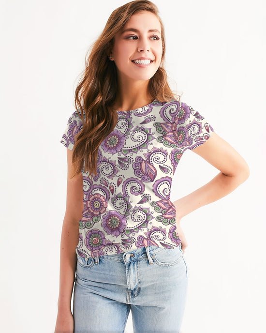 Purple Cream Paisley Women's Tee