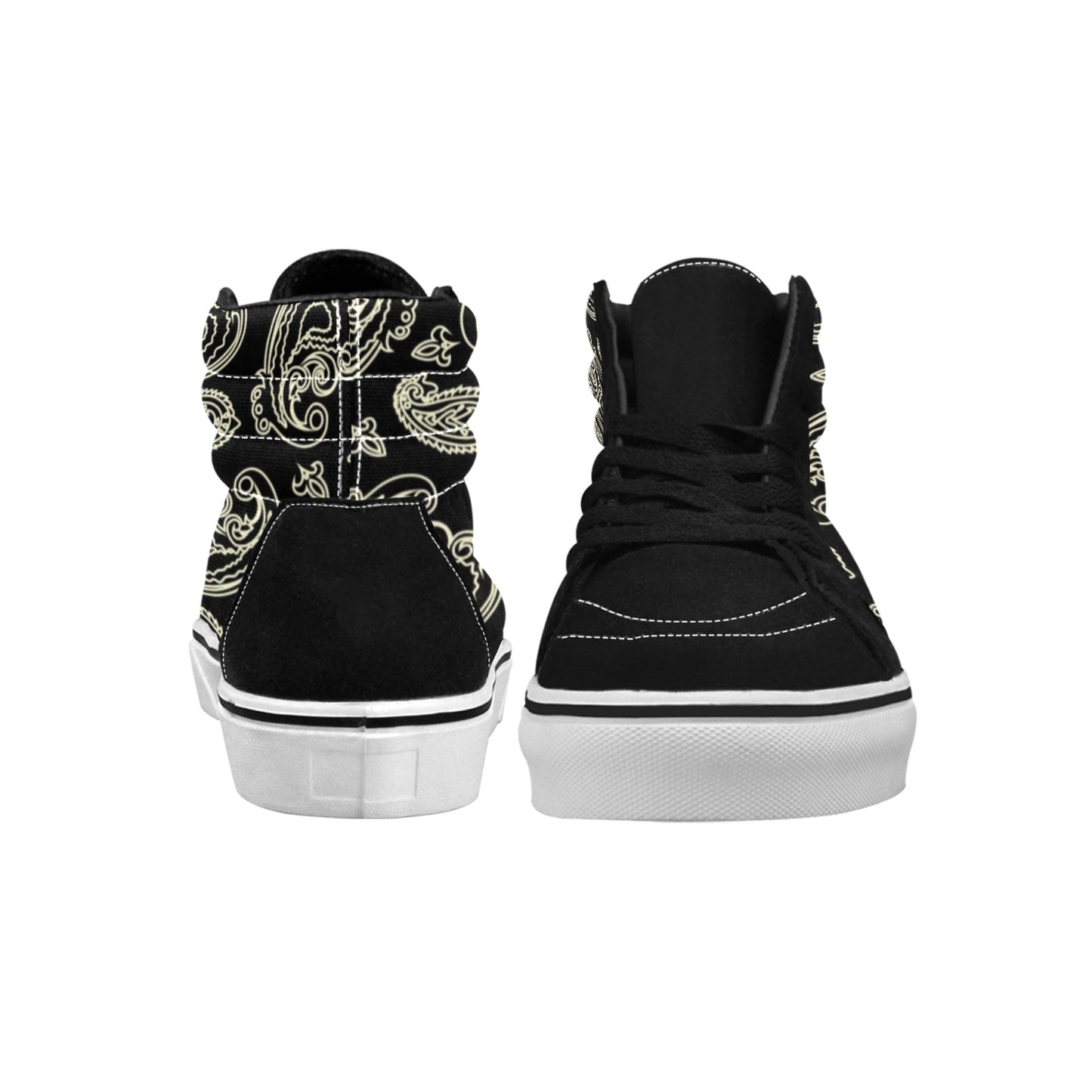 Black & Bone Paisley Men's High Top Shoes