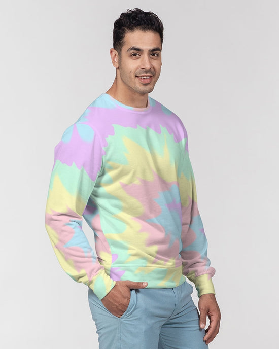 Pastel Smash Tie Dye Men's French Terry Pullover Sweatshirt