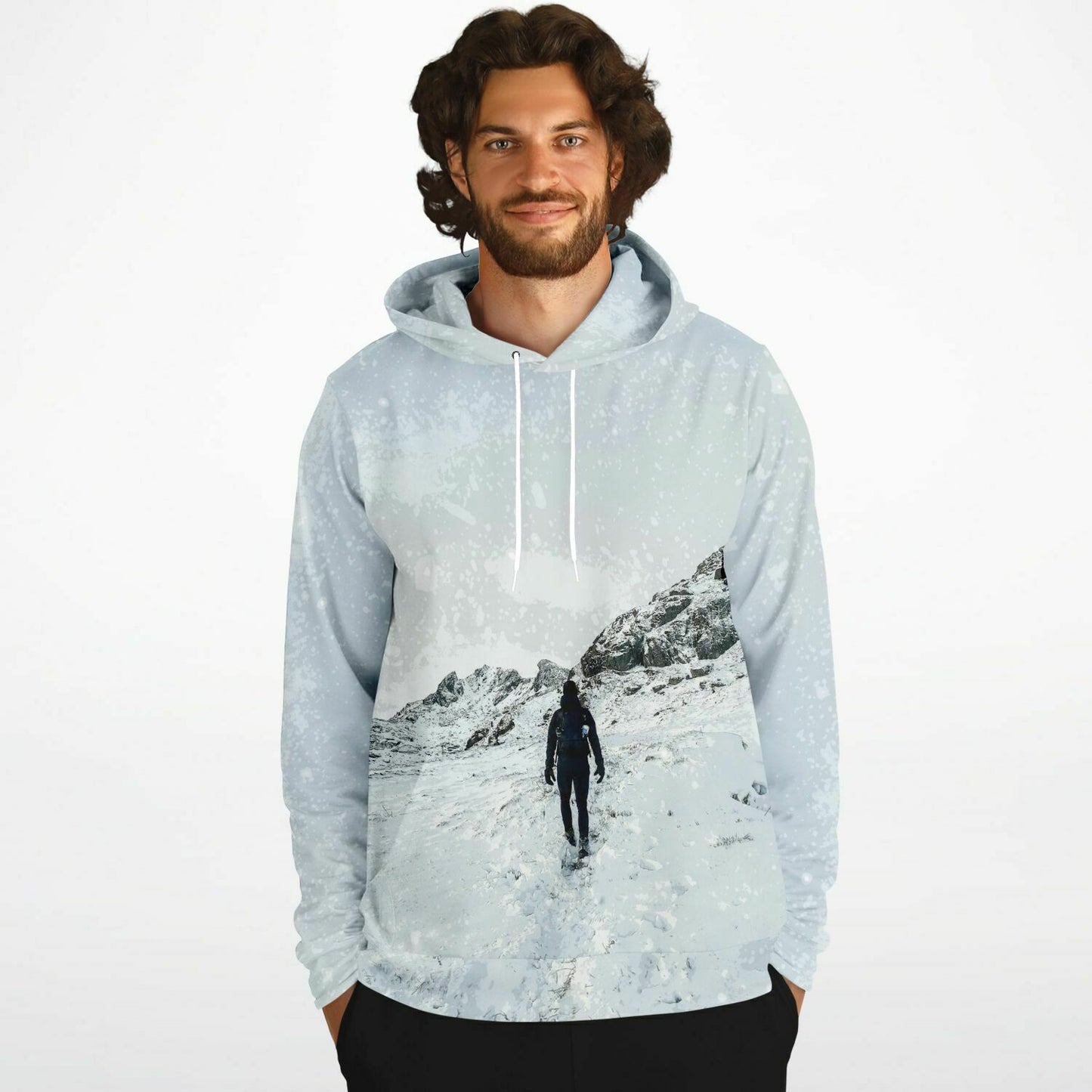 Snow Hiking Unisex Fleece Hoodie