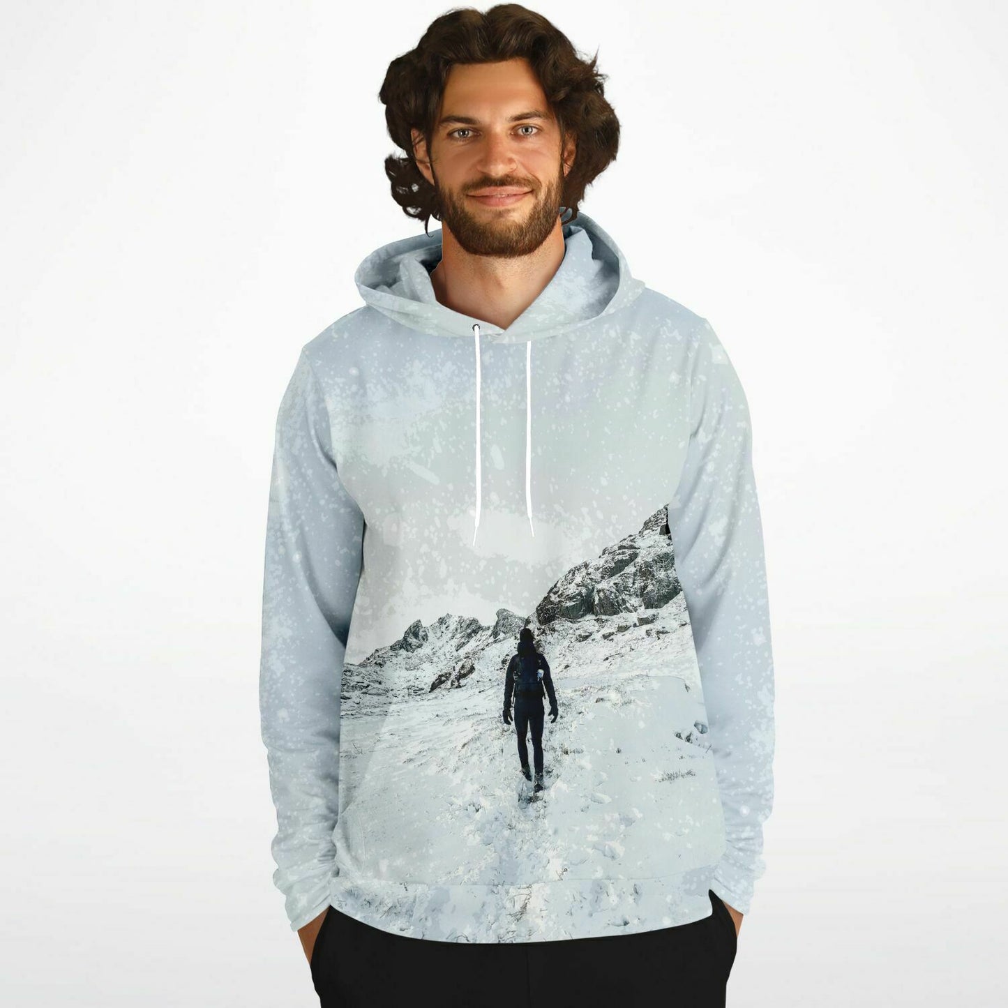 Snow Hiking Unisex Fleece Hoodie