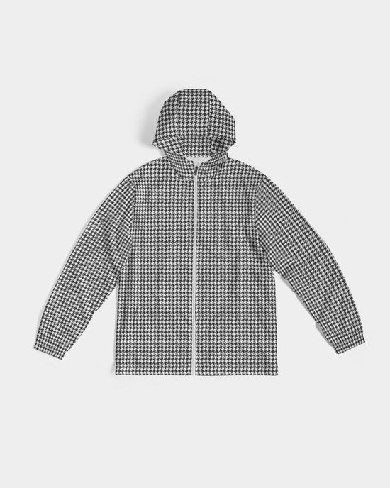 Houndstooth Men's Windbreaker Hooded Jacket