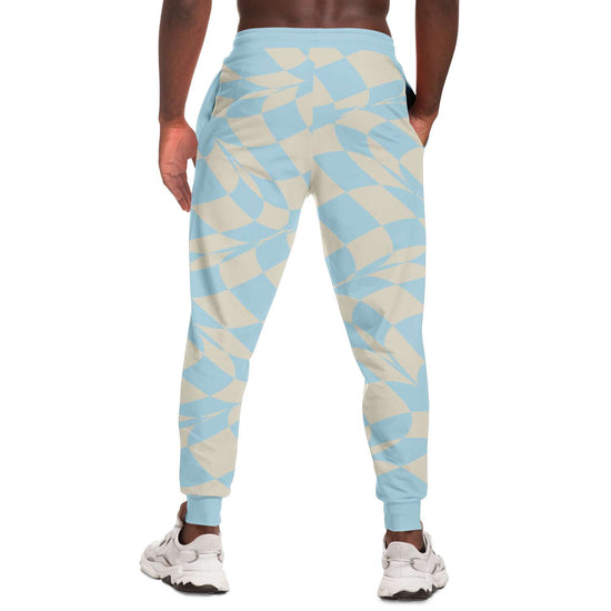 Blue & Vanilla Ripple Check Unisex Joggers