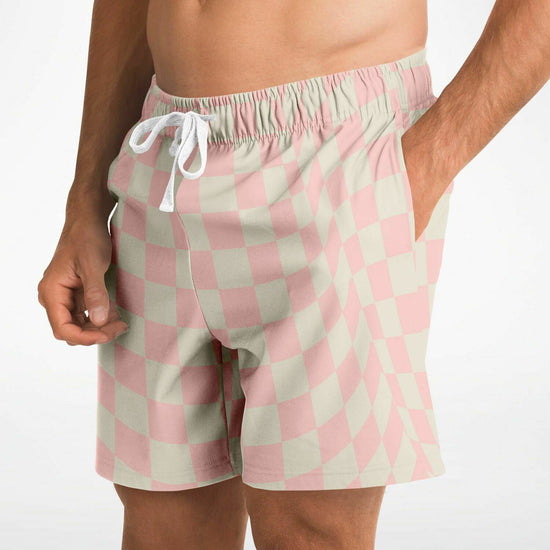 Pink Vanilla Check Fleece Shorts