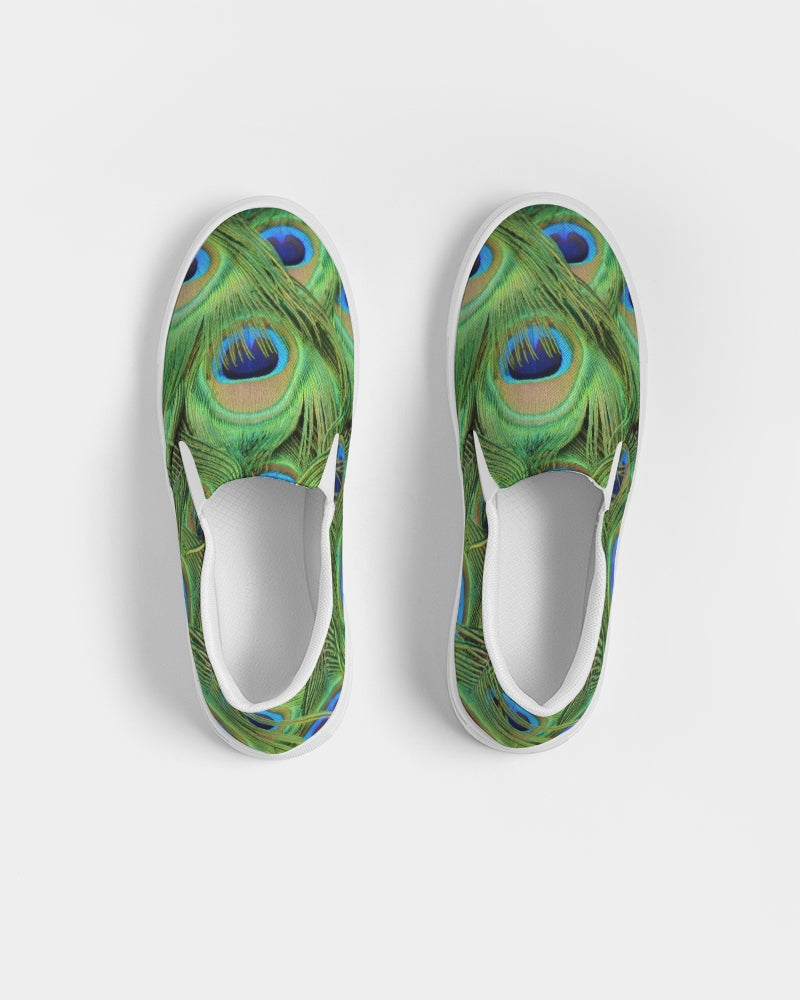 Stunning Peacock Women's Slip-On Canvas Shoe