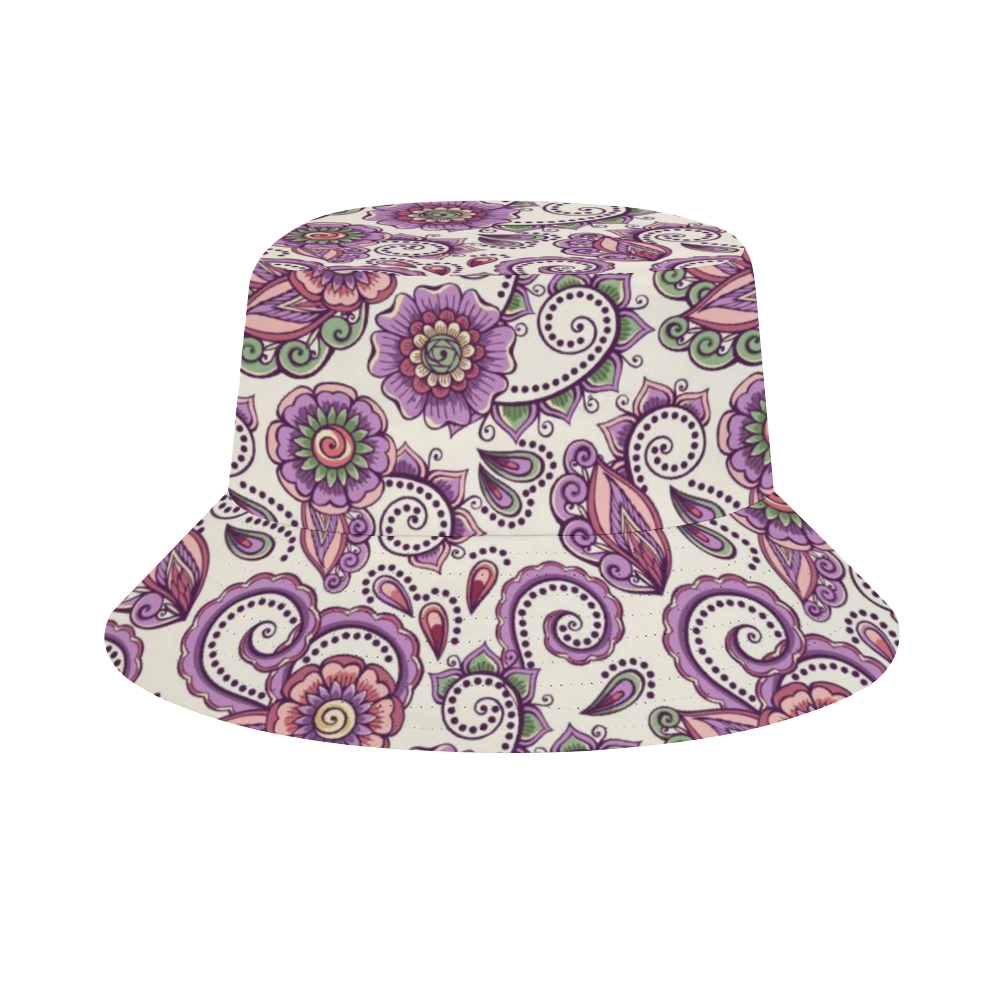 Load image into Gallery viewer, Purple Cream Paisley Bucket Hat

