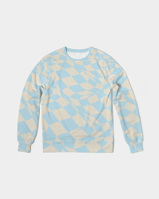 Blue & Vanilla Ripple Check French Terry Pullover Sweatshirt