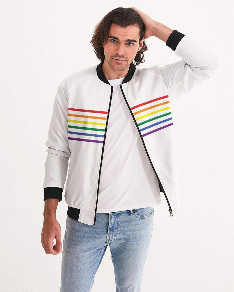 Rainbow Stripes Bomber Jacket