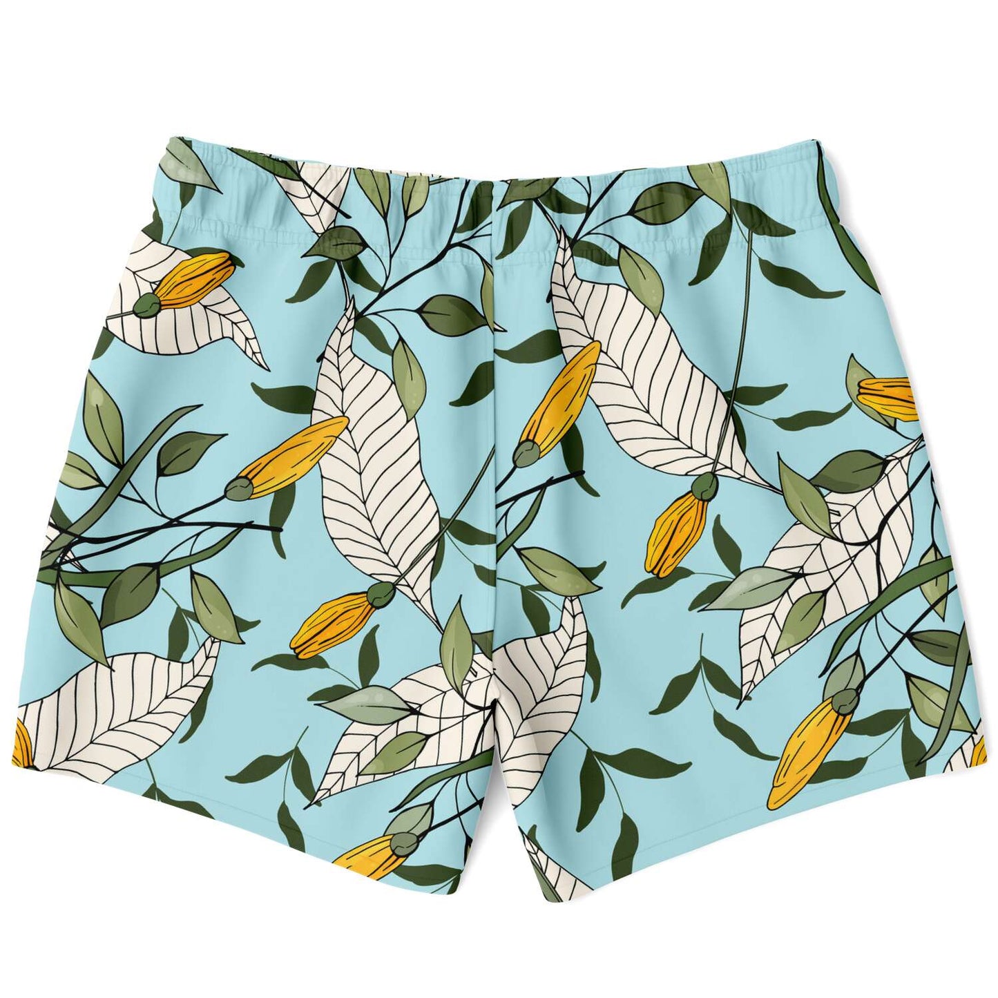 Load image into Gallery viewer, Yellow Flower Powder Blue Swim Shorts
