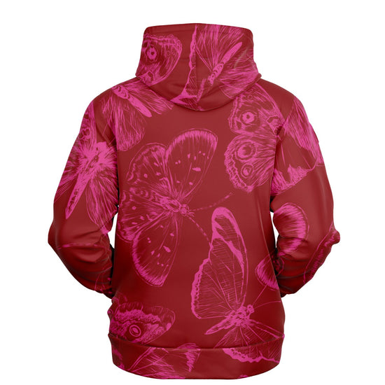 Red Fuchsia Butterflies Unisex Hoodie