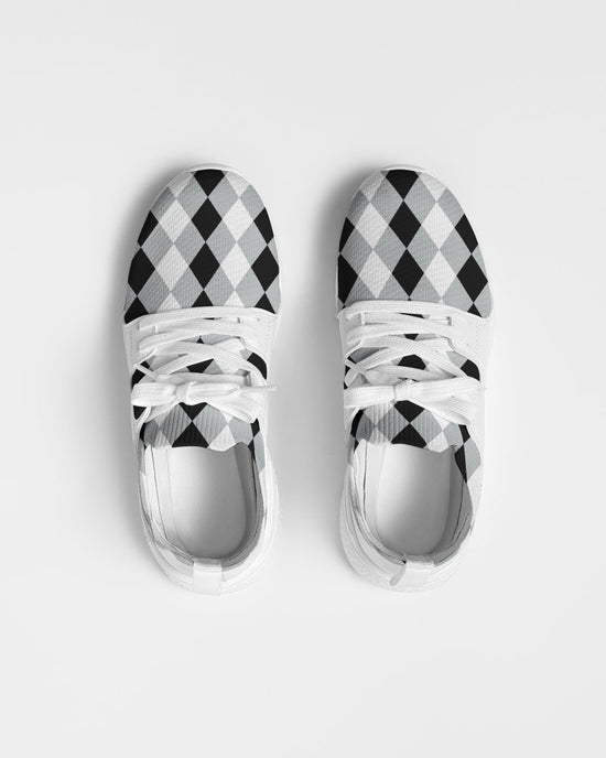 Harlequin Check Concrete Black & White Men's Sneakers