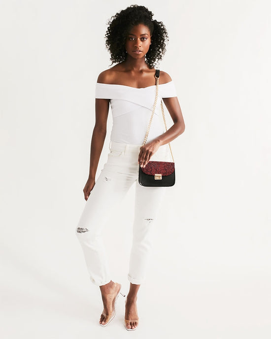 Red Snake Skin Small Shoulder Bag