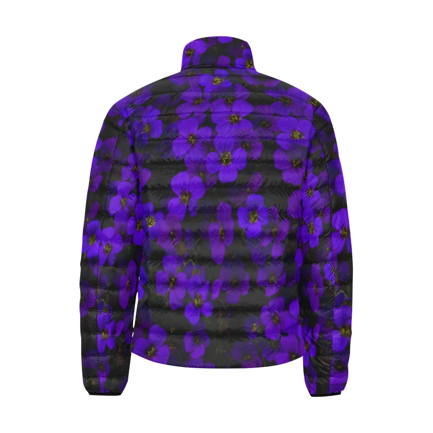 Load image into Gallery viewer, Midnight Purple Flower Men&amp;#39;s Lightweight Puffer Jacket
