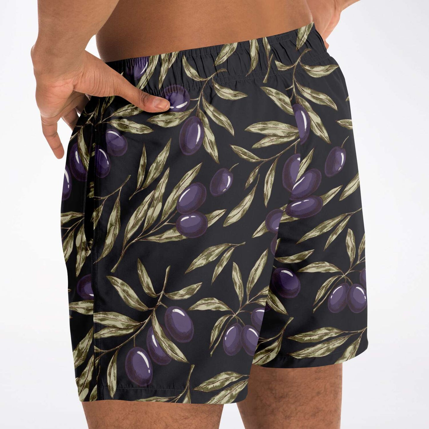 Olive Tree Charcoal Swim Shorts