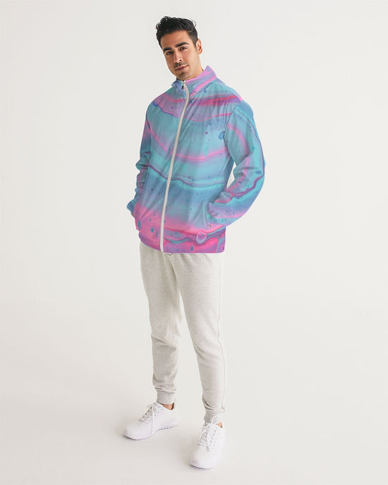 Marshmallow Marbled Men's Hooded Windbreaker