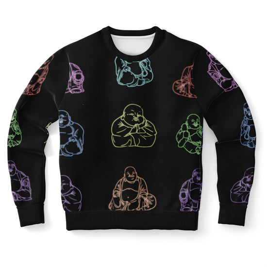 Neon Buddhas Black Unisex Fleece Sweatshirt