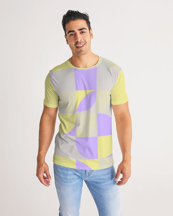 Sahara Sand & Lilac Geometric Men's T Shirt