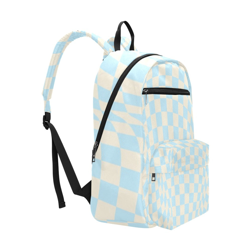 Blue & Vanilla Ripple Check Large Travel Backpack