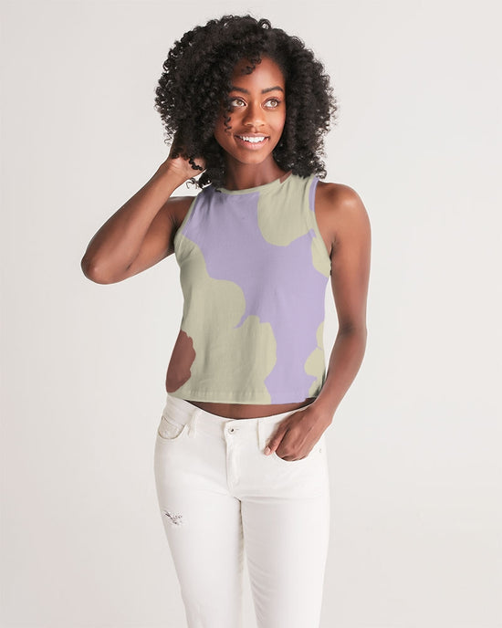Abstract Flowers Lilac Women's Cropped Tank