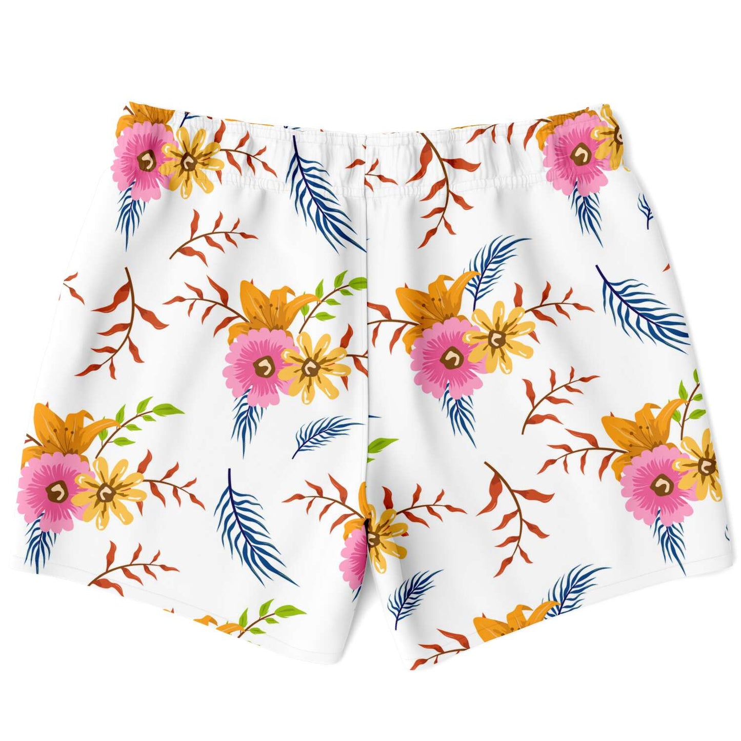 White Summer Floral Swim Shorts