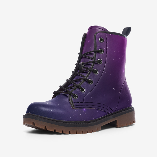 Purple Galaxy Lace Up Boots