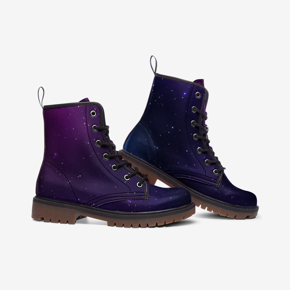 Purple Galaxy Lace Up Boots