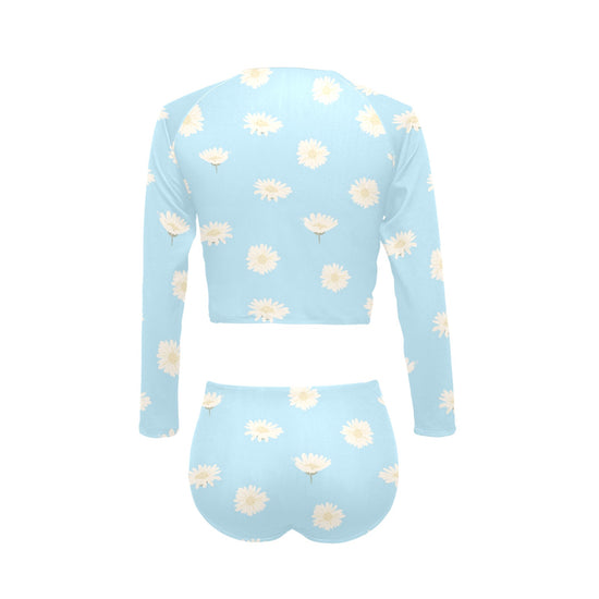 Blue Daisy's Long Sleeve Swimsuit Set