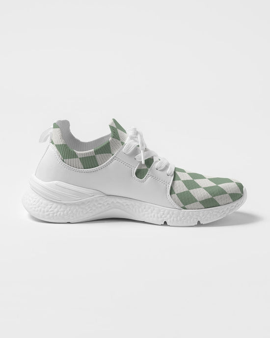 Sage Diamond Check Men's Fly-Knit Sneaker