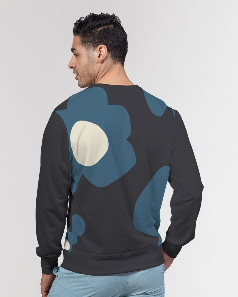 Abstract Flowers French Terry Crewneck Pullover Sweatshirt