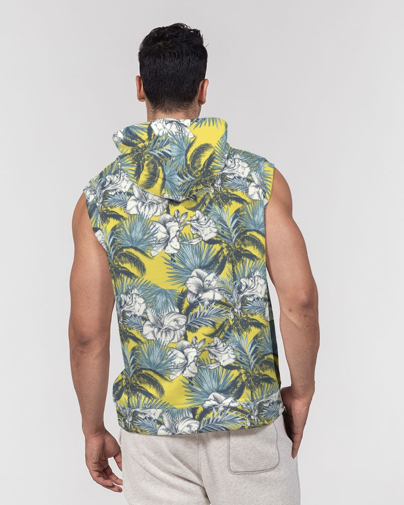 Yellow Tropics Men's Premium Heavyweight Sleeveless Hoodie