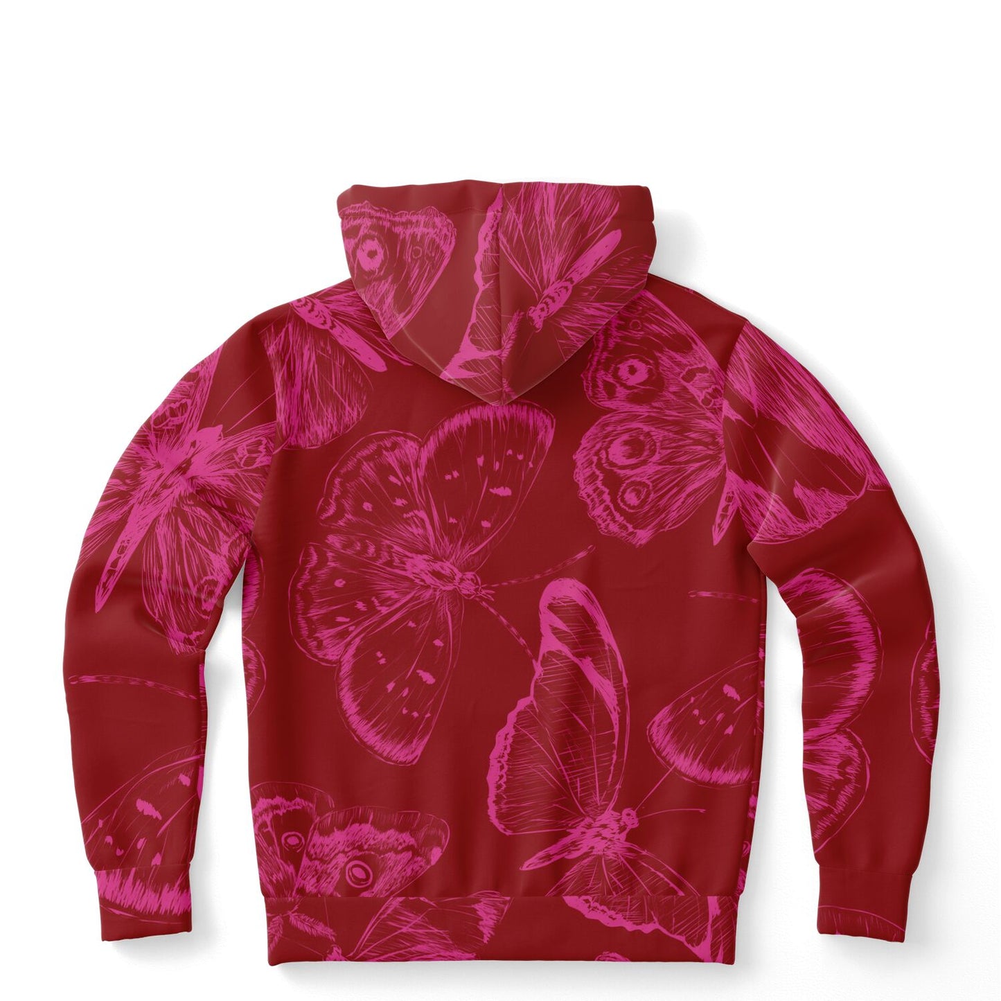 Red Fuchsia Butterflies Unisex Hoodie