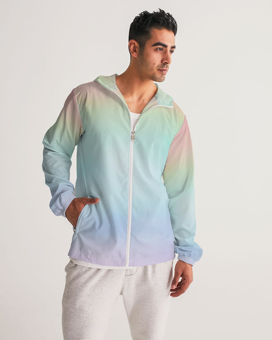 Soft Rainbow Hooded Windbreaker