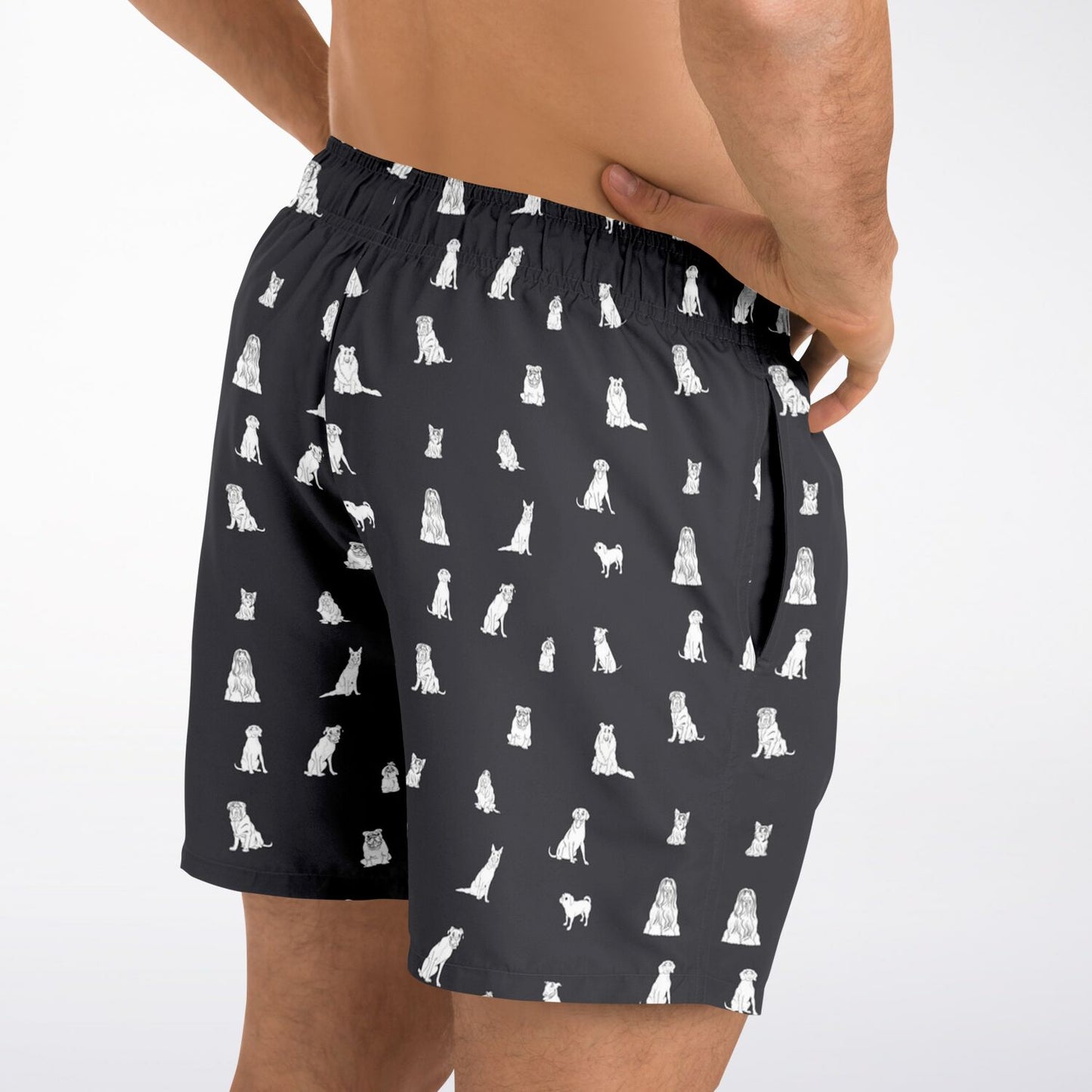 Dog Kennel Swim Shorts in Charcoal