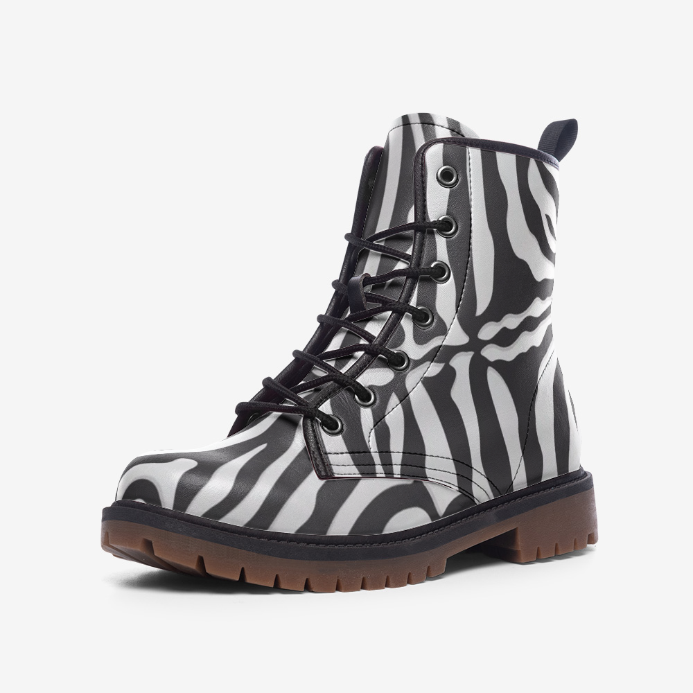 Load image into Gallery viewer, White Tiger Stripe Lace Up Boots
