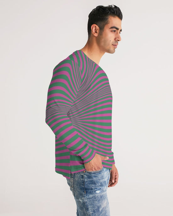Load image into Gallery viewer, Fuchsia &amp;amp; Green Optical Men&amp;#39;s Long Sleeve Tee
