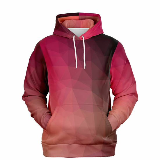 Red Poly Geometric Unisex Fleece Hoodie